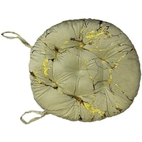 Picture of East Lady Soft Round Shape Chair Pad with Rope Holder, Gold & Beige, 40x40 Cm