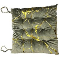 Picture of East Lady Soft Chair Pad with Rope Holder, Gold & Grey, 36x38 Cm