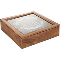 Picture of East Lady Wooden Tea Box, ELT202, 24x24x7cm, Brown