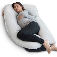 Shop Uaejj UAEJJ J-Shaped Full Body Pregnancy Pillow, Black