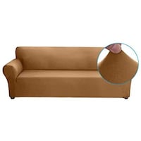 Picture of Docooler Stretch 3 Seater Washable Sofa Slipcover, Camel