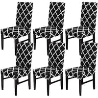 Picture of Padcod Washable Dining Chair Cover, Black, Pack of 6Set