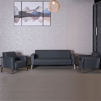 Picture of Huimei XR-1327 Office 4 Seater Sofa Set, Grey
