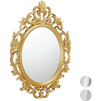 Picture of Antique Design Oval Baroque Hanging Mirror, Gold