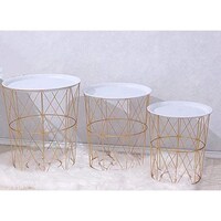 Picture of DIY Metal Storage or Side Table, Gold, 3Pcs
