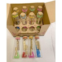Picture of Nordic Glass Jars Bottles with Cork Stoppers, 12Pcs, Clear
