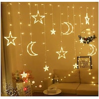 Picture of Ramadan Moon & Star Plug Operated Curtain LED Lights, 300cm