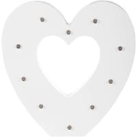 Picture of East Lady Wooden Lighting Heart, Elt114, White