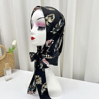 Picture of Al Bait Al Raie Feather Printed 4 Ways Wearing Ladies Fashion Scarf, Hijab, Black