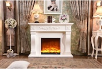 Picture of Built In Electric Fireplace With Remote Control, Off White, AM324A