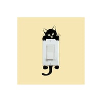 Picture of On-Off Cartoon Cat Wall Sticker, Black