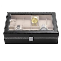 Picture of Rubik PU Leather Watch Display Case With 12 Grids, Black