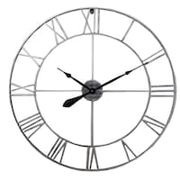 Picture of East Lady Retro Roman Number Round Metal Wall Clock, Silver, 70x70cm
