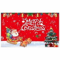 Picture of East Lady Merry Christmas Wall Hanging Flag Home Party Decoration, Red