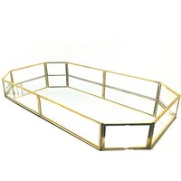 Picture of East Lady Metal Frame Mirror Make Up Tray Organizer, Gold, Size, 42x23x5 cm