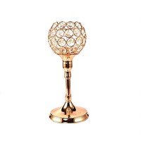 Picture of East Lady Crystal Pattern Candle Holder Stand, Gold, 25x12cm