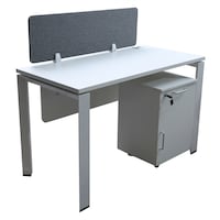 Picture of Huimei Office Work Station with Movable Drawer, Matt White, 720-T09-1