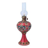 Picture of Handmade Arabic Glitter Embossed Decorative Oil Lamp, Red