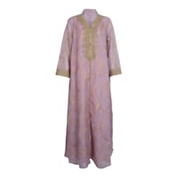 Picture of LovePal Embroidered Button Design Dress, M-54, Lavander