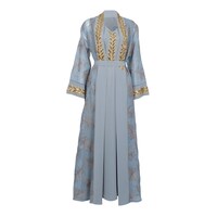 Picture of LovePal 2 Pieces Set Dress with Button & Belt, XXL-60, Light Blue