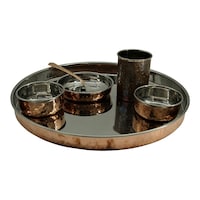 Picture of Tamara Copper Pure Copper and Brass Dinnerware, Set of 6
