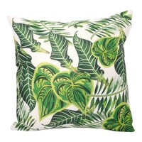 Picture of SIT Botanical Print Square Pillow Cover With Filler - White & Green