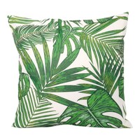Picture of SIT Botanical Print Square Pillow Cover With Filler - White & Green