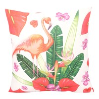 Picture of SIT Elegant Leaves  &  Flamingo Design Square Pillow Cover With Filler