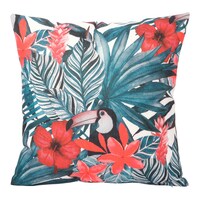 Picture of SIT Leaves and Toucans Design Square Pillow Cover With Filler