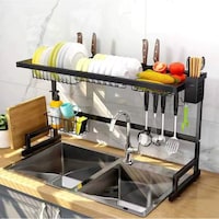 Picture of Liying Stainless Steel Over Sink Dish Drying Rack - Black