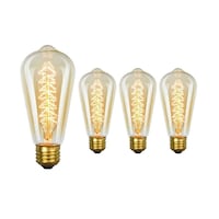 Picture of Juneslife Edison Filament Vintage Light LED Bulb, 40w, ST64, Pack of 4Pcs
