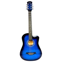 Picture of Mike Music Acoustic Guitar with Bag and Strap, 38", Blue Glossy