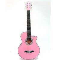 Picture of Mike Music Acoustic Guitar with Bag and Strap, 38", Pink Glossy