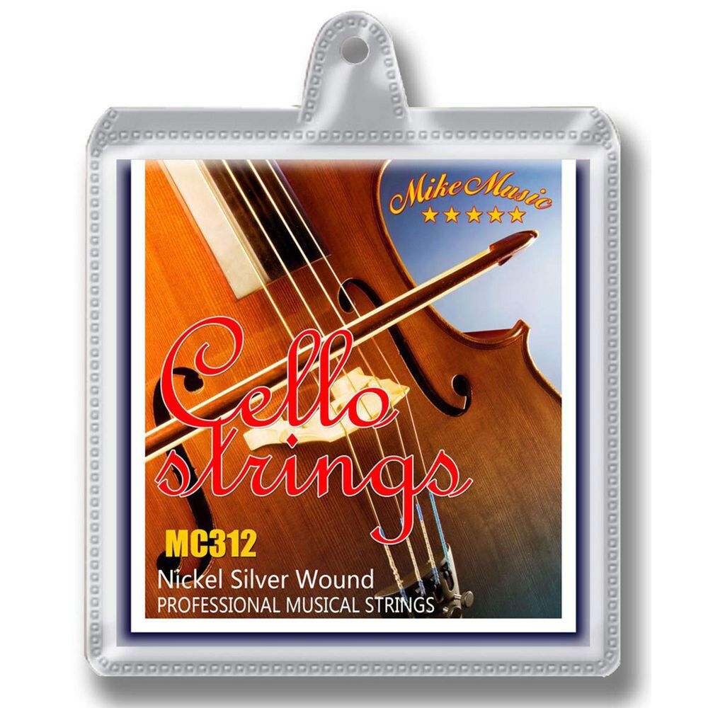 Generic Single Cello Strings 4th C Nylon Core Nickel Alloy Wound 1/2 Size 