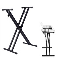 Picture of Infinitely Adjustable Piano Keyboard Stand with Locking Straps, Double-X, Pre-Assembled