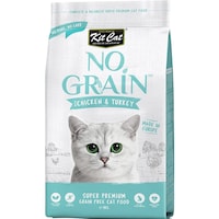 Picture of KitCat No Grain Chicken & Turkey Dry Food for Cats, Light Blue and White