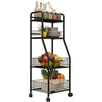 Picture of Organized Home 4-Tier Metal Rolling Cart with Wheels