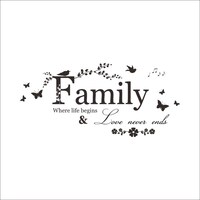 Picture of Organized Home Family Love Quote Printed Wall Sticker Decals, Black