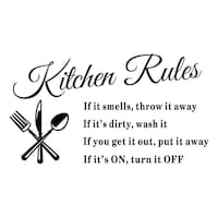 Picture of Organized Home Kitchen Quote Printed Printed Wall Sticker Decals, Black