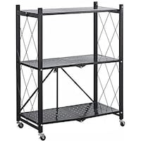 Picture of Organized Home Multi-Tier Metal Storage Shelf with Wheels