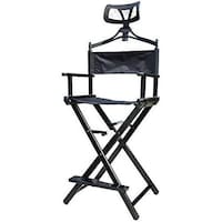 Picture of Organized Home Aluminum Portable Makeup Artist Chair with Head Rest, Black