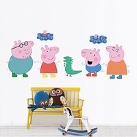 Picture of Organized Home Peppa Pig Printed Wall Sticker, Multicolour