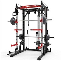 Picture of Organized Home Smith Machine with Multi-level Cable Crossover and Barbell Rack