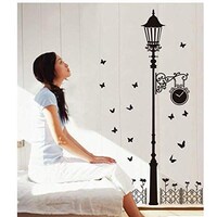 Picture of Simple Black Street Lamp Removable Environmental PVC Wall Stickers