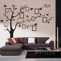 Picture of Retro Removable Pvc Wall Stickers, Black Family Tree Photo Memory