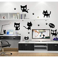 Picture of Cartoon Black Cat Decorative Sitting Room Children Room Wall Sticker