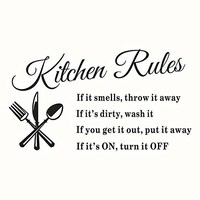 Picture of Kitchen Rules Living Room Kitchen Vinyl Carved Wall Stickers