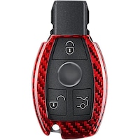 Picture of Mercedes Benz Carbon Fiber Key Fob Cover - Red