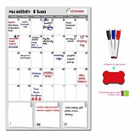 Picture of J&J Cutiecute Magnetic Whiteboard Calendar with Markers and Eraser, White