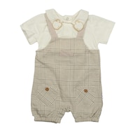 Picture of Safi Modest Checkered Baby Romper with Collar and Short Sleeves
